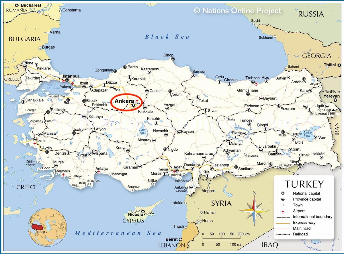carte de la Turquie capital