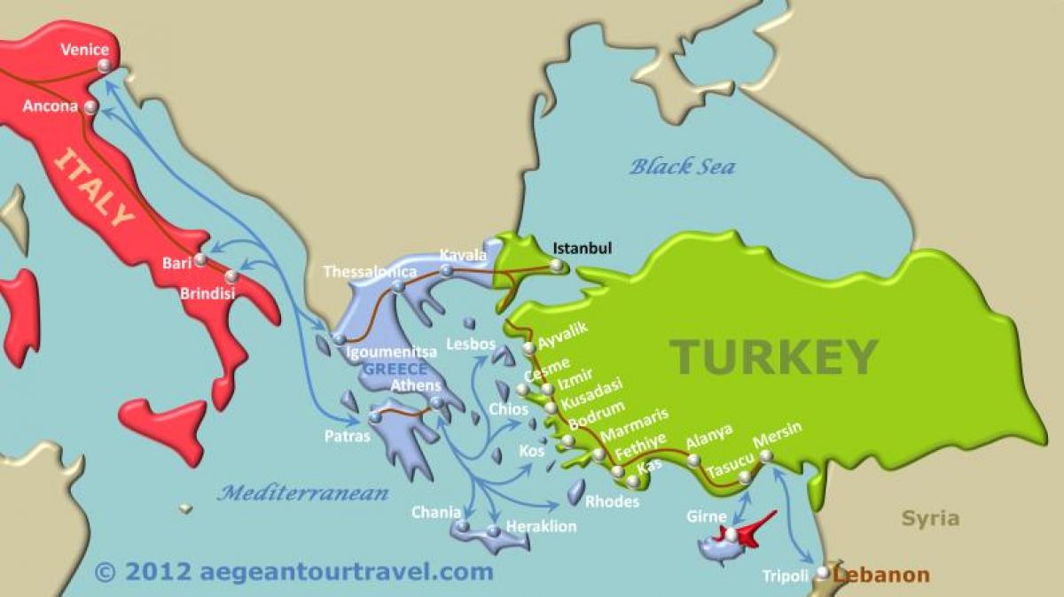 carte de la Turquie ferry