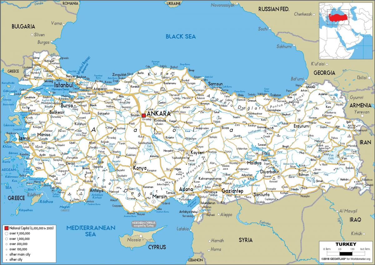 carte de la Turquie route