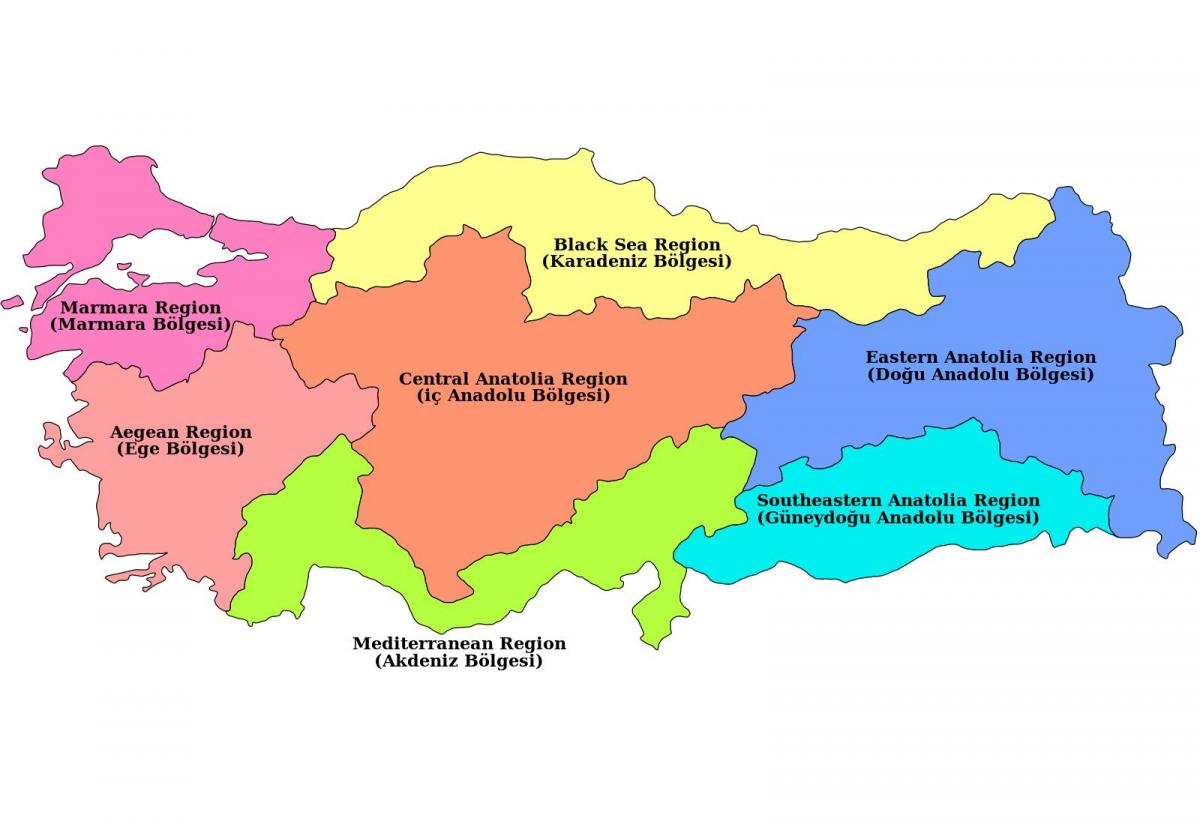 carte de la Turquie région