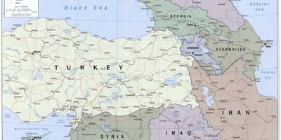 Carte de l'est de la Turquie