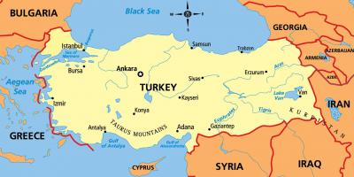 Carte de la Turquie continent