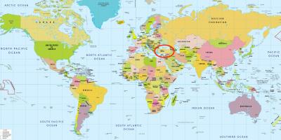 Carte du monde montrant la Turquie