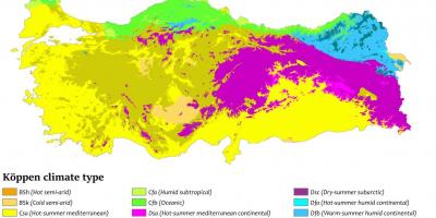 Carte de la Turquie climat
