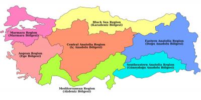 Carte de la Turquie région