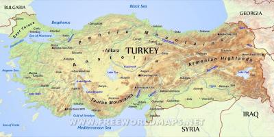 Carte de la Turquie montagne