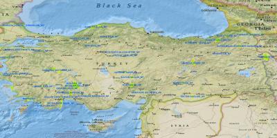 Carte de la Turquie parcs nationaux