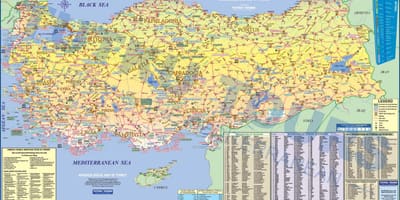 Sites archéologiques en Turquie carte