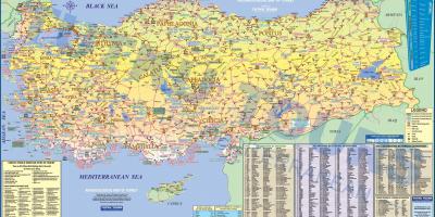 Sites archéologiques en Turquie carte