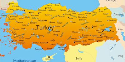 Les grandes villes en Turquie carte