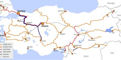 Carte de la Turquie train